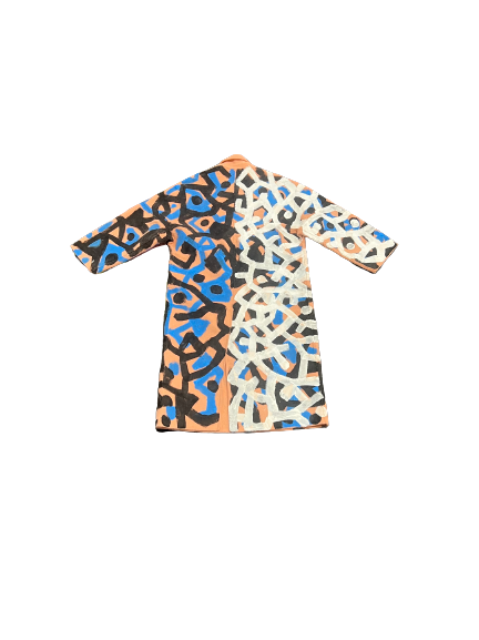 DRMVZN orange and blue trench coat 1of1