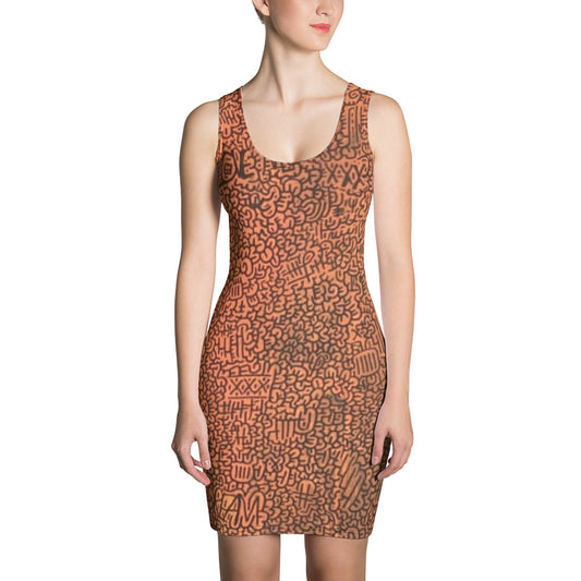 DRMVZN ORANGE PRINT DRESS
