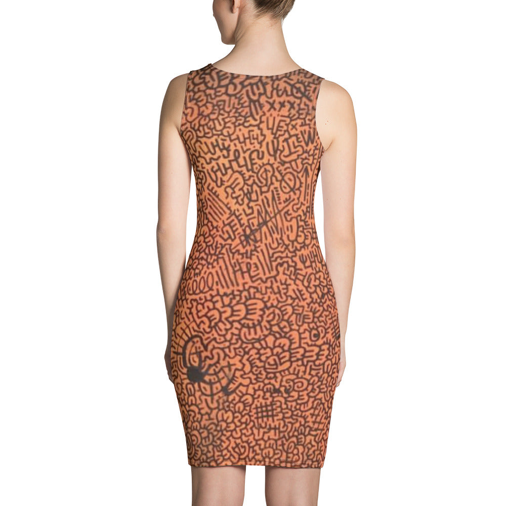 DRMVZN ORANGE PRINT DRESS