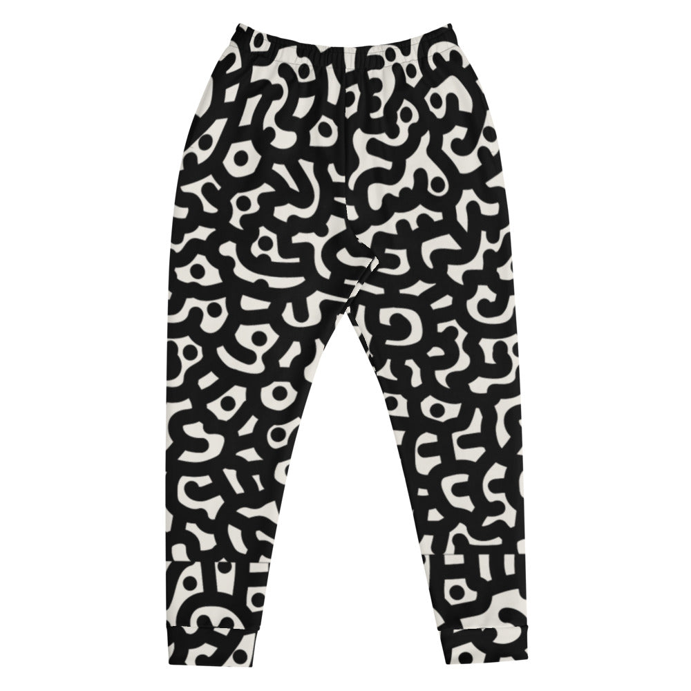 DRMVZN  BLACK/WHITE PATTERNED JOGGERS