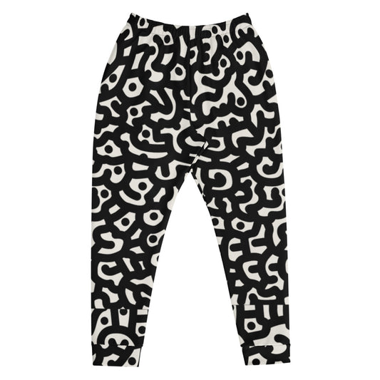 DRMVZN  BLACK/WHITE PATTERNED JOGGERS
