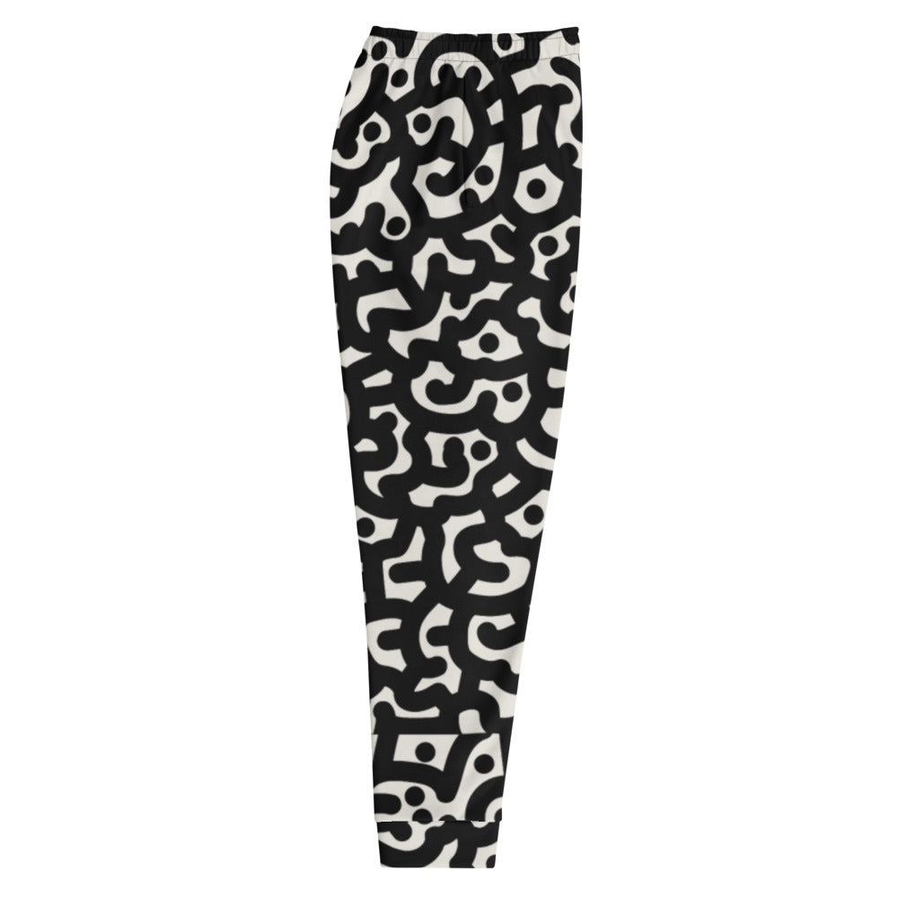 DRMVZN  BLACK/WHITE PATTERNED JOGGERS