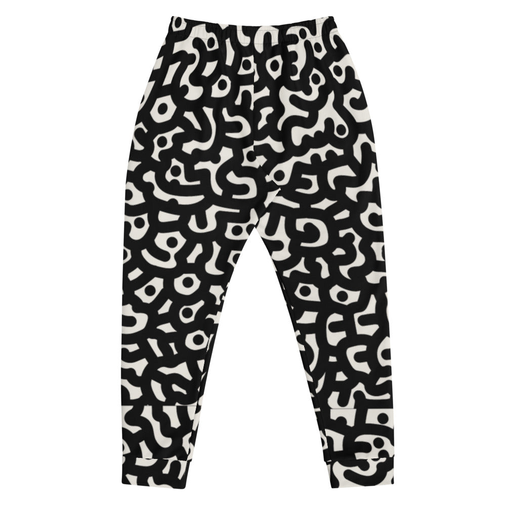 DRMVZN  BLACK/WHITE PATTERNED JOGGERS