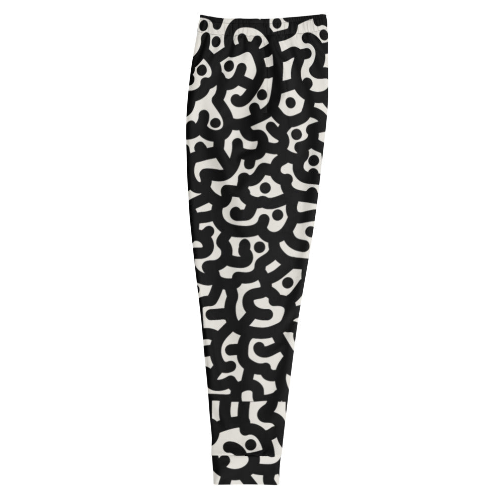 DRMVZN  BLACK/WHITE PATTERNED JOGGERS